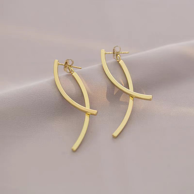 Pendientes largos con flecos elegantes y diamantes con aguja de plata Pendientes de todo fósforo de temperamento de nicho Pendientes simples y ligeros de lujo de alta gama Mujeres