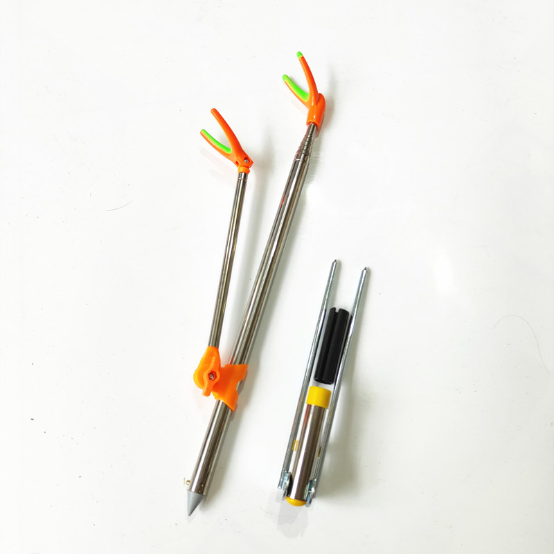 Soporte de torreta de acero inoxidable 1,5 m 2,4 m telescópica enchufe de tierra caja de pesca de doble propósito soporte de caña de pescar equipo de pesca al aire libre