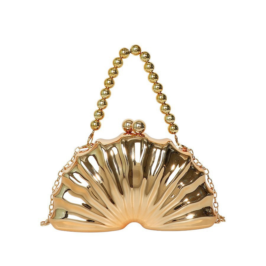 Bolsa de cena de lujo ligera transfronteriza en forma de coral en forma de ventilador conchas acrílicas cadena de bolsas de mano de moda para mujeres