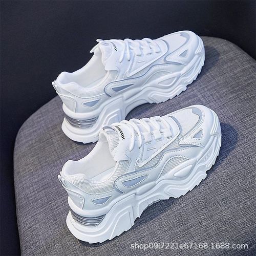 Father's shoes women spring and autumn fashion mesh casual shoes lightweight thick-soled student trendy sports shoes