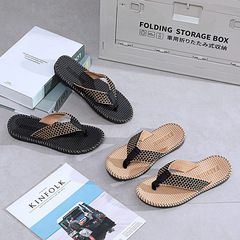 人字拖男夏季外穿越南拖鞋男士亞麻編織不滑透氣夾腳沙灘休閒男鞋