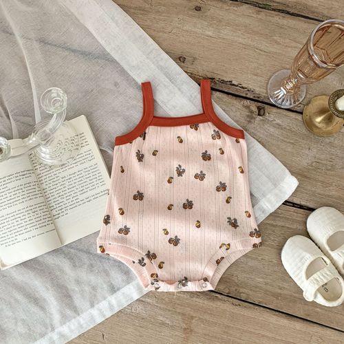 Summer baby sling bag fart clothing triangle harem crawling clothing male and female baby vest sleeveless going out jumpsuit