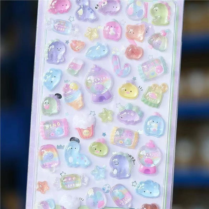 漫画立体フローティング楽しいステッカークリスタルダイヤモンド子供の装飾ステッカー 3D ステッカーかわいいエンボスステッカー女の子|undefined
