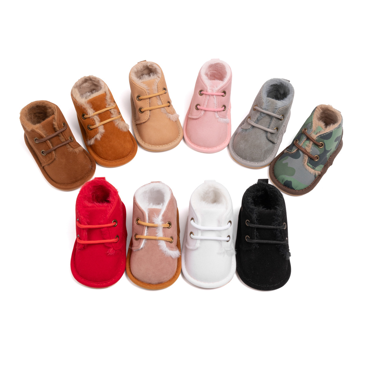 Baby Winter Shoes 0-1 Year Old Baby Rubber-Soled Toddler Shoes Non-Slip Warm Fleece-Lined Kidsren's Boots Baby Cotton Shoes