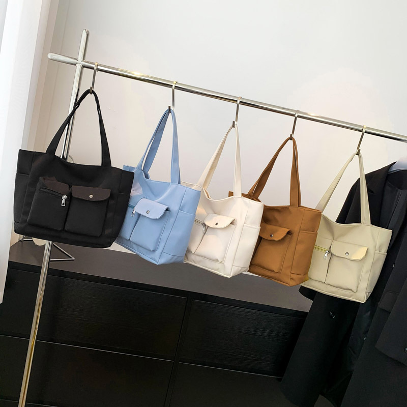 Bolsa de tela de nylon de gran capacidad para mujeres 2024 nueva clase de estudiantes universitarios para viajar bolso de hombro simple