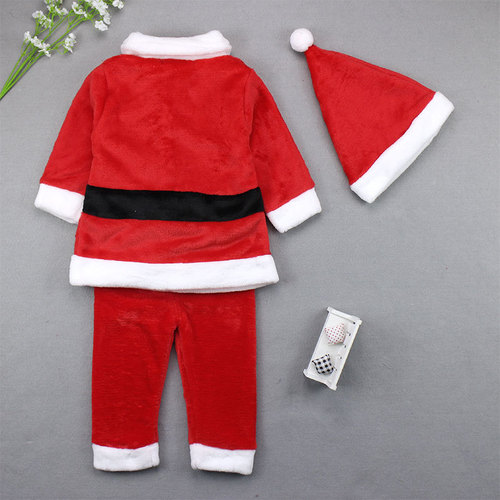Children's Christmas clothing, unisex baby party and performance costumes, Santa Claus three-piece set for kids
