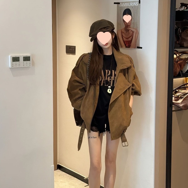 麂皮绒外套女春秋季2025新款早秋薄外套巨好看的短款夹克初秋休闲|undefined