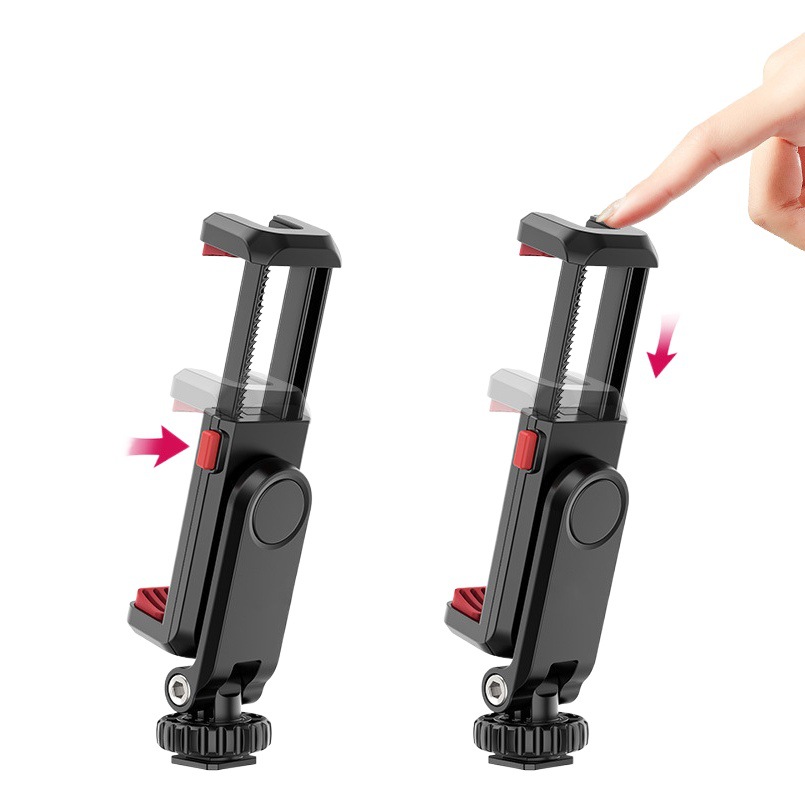 Ajustable botas frías de doble cabeza clip de teléfono móvil SLR micro cámara única universal multifunción teléfono móvil transmisión en vivo soporte giratorio