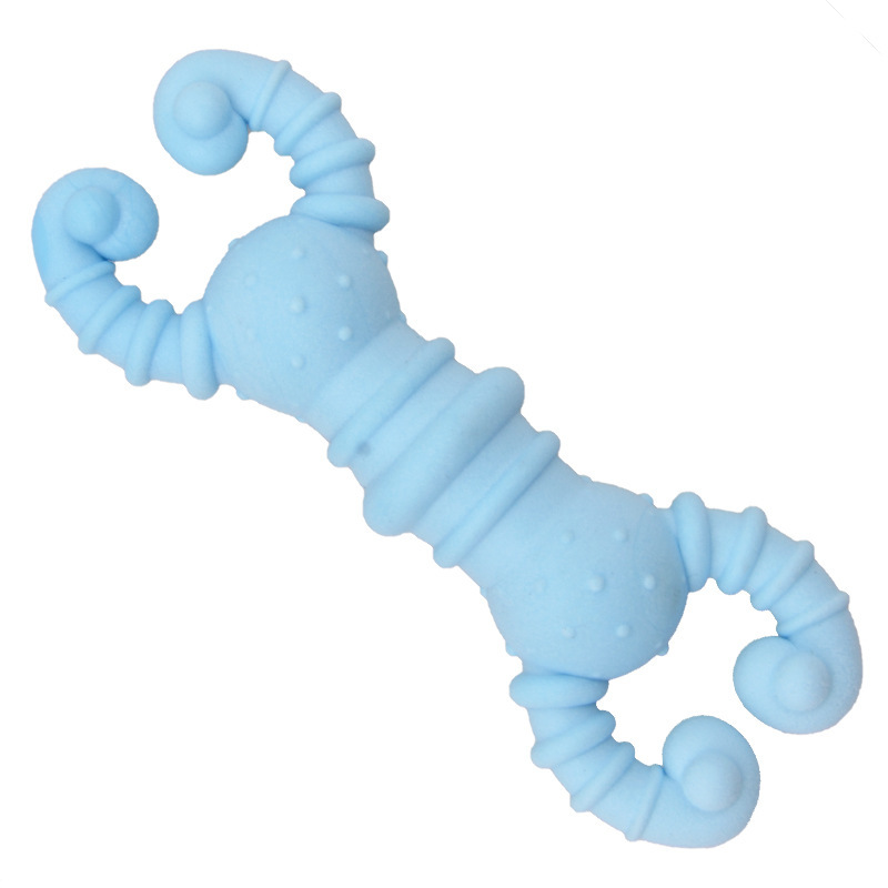 Juguetes para mascotas TPR leche sabor espuma tiras de camarón resistente a mordeduras molar TPR mordedura juguetes para perros en stock al por mayor