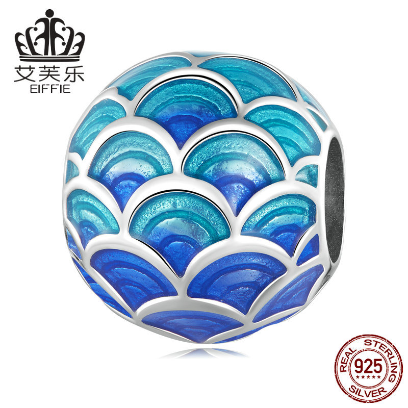 艾芙樂歐美流行s925純銀龍鱗串珠手鍊 鍍白金藍紫滴油珠子BSC683