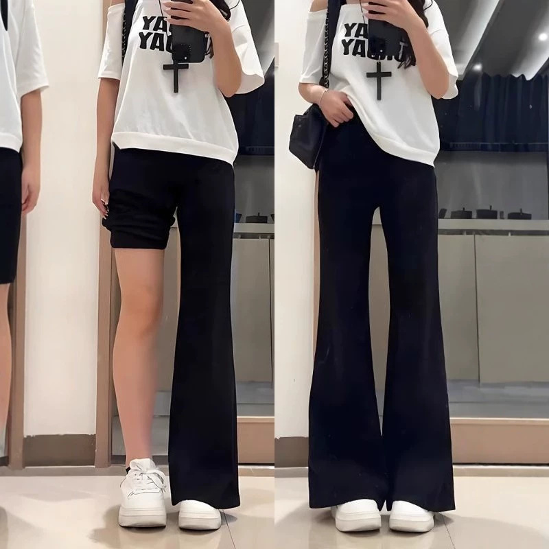 Black flared jeans for women with a pear-shaped figure, new autumn style, American retro, slimming, hip-covering, stretchy bell-bottom pants