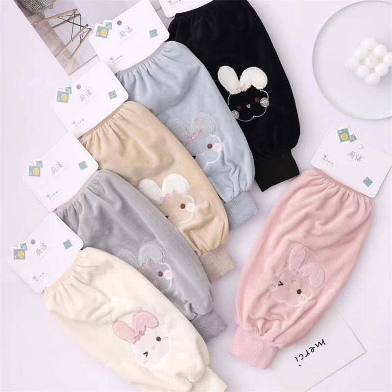 Franela impermeable bordada cocina del bebé de los hombres de las mujeres largo oversleeve mangas de la mano de los niños al por mayor estudiante Otoño e Invierno