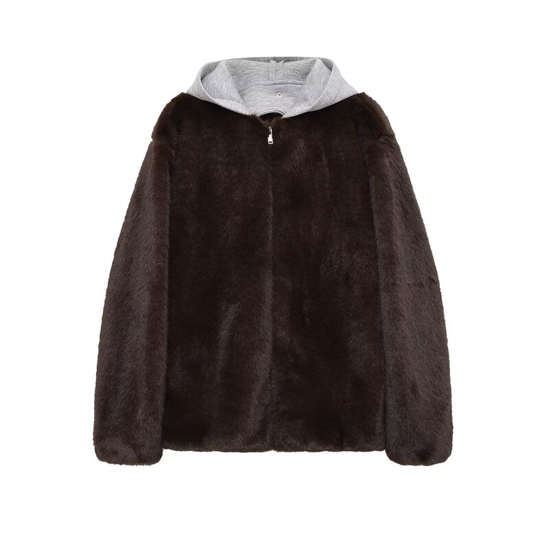 Z Brand Women's Clothing 2025 Winter New Style Elegant Simple Versatile European and American Style Faux Fur Jacket 8073334 Z Brand Women's Clothing 2025 Winter New Style Elegant Simple Versatile European and American Style Faux Fur Jacket 8073334