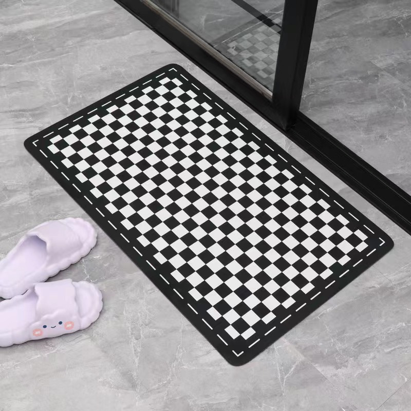 Alfombra de suelo transfronteriza alfombra de suelo antideslizante de baño de color sólido alfombra de barro suave de diatomita simple cocina alfombra de suelo de baño