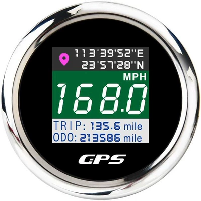 52mm Gps Digital Speedometer automobile instrument - silver-edge-black-bottom