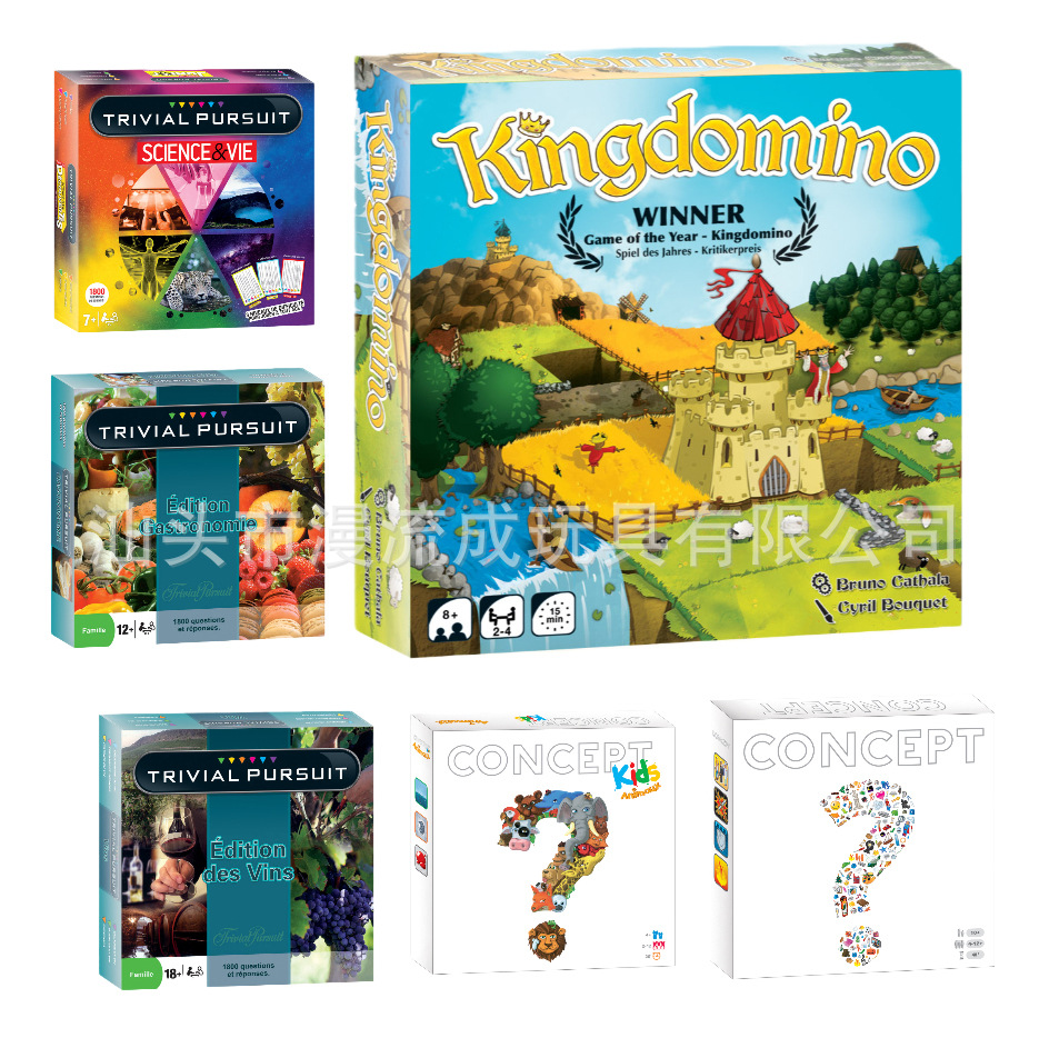 English Board Game Cards Domino Kingdoms Questions and Answers Card Game Concept Board Game Kingdomino