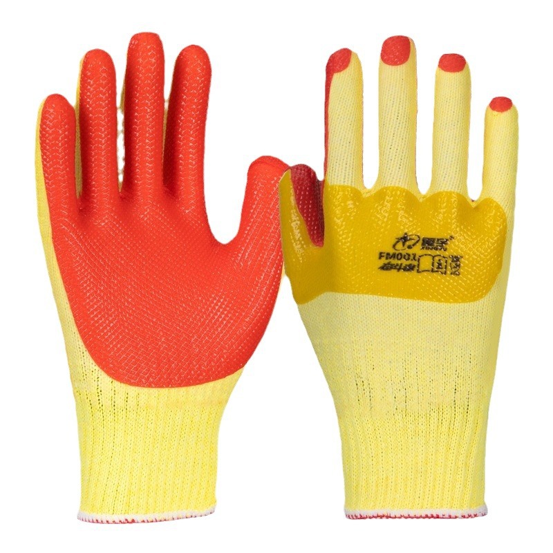 Guantes de protección laboral FM001 película de trabajo seco al por mayor resistente al desgaste y antideslizante industria de construcción de refuerzo mano para fortalecer la protección