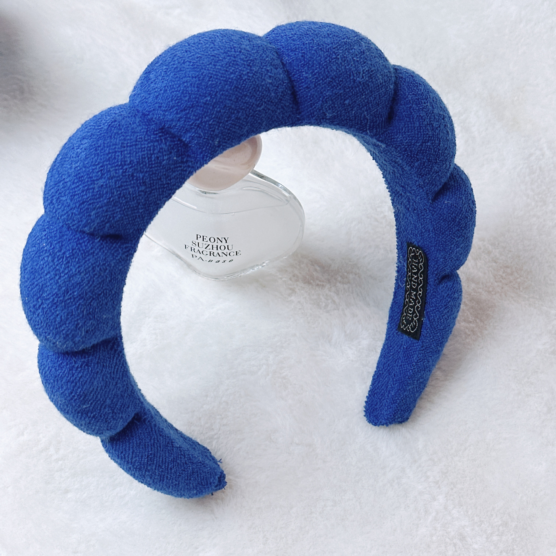 Diadema de Esponja tipo Nube de Tela para Lavado de Cara