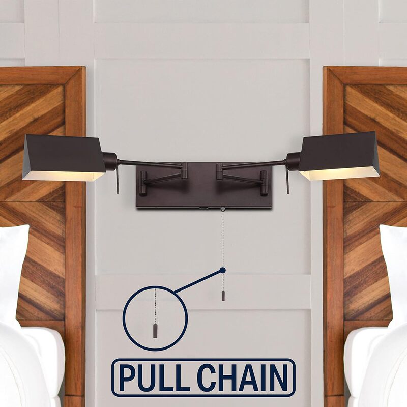 Cross-border dedicated to double swing arm iron LED wall lamp USB charging