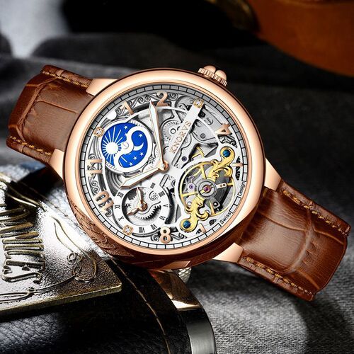 KNORVS fully automatic mechanical watch hollow men's mechanical watch tourbillon fashion watch men's watch