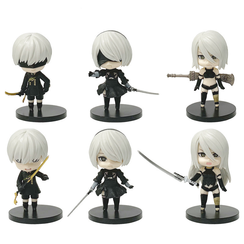 Q Version 6 Nier Automata 2B Little Sister Sword Star Linkage 9S A2 Figure Anime Blind Box Doll Ornament