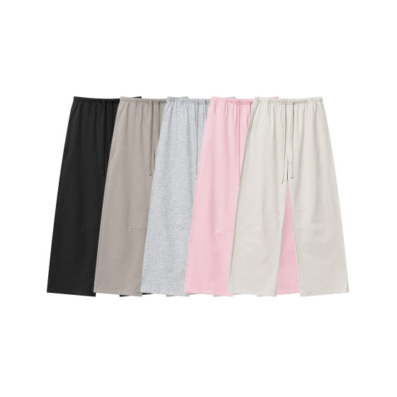 2025 Summer European and American Cross-border Trendy Brand Solid Color Wide-leg Pants Dagging Casual Pants Loose plus size Straight Pants Men