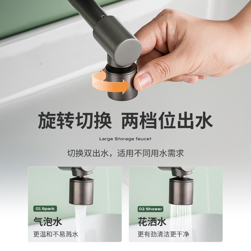 全铜壁挂式快装大置物面盆水龙头冷热洗手盆防溅家用增压龙头|undefined