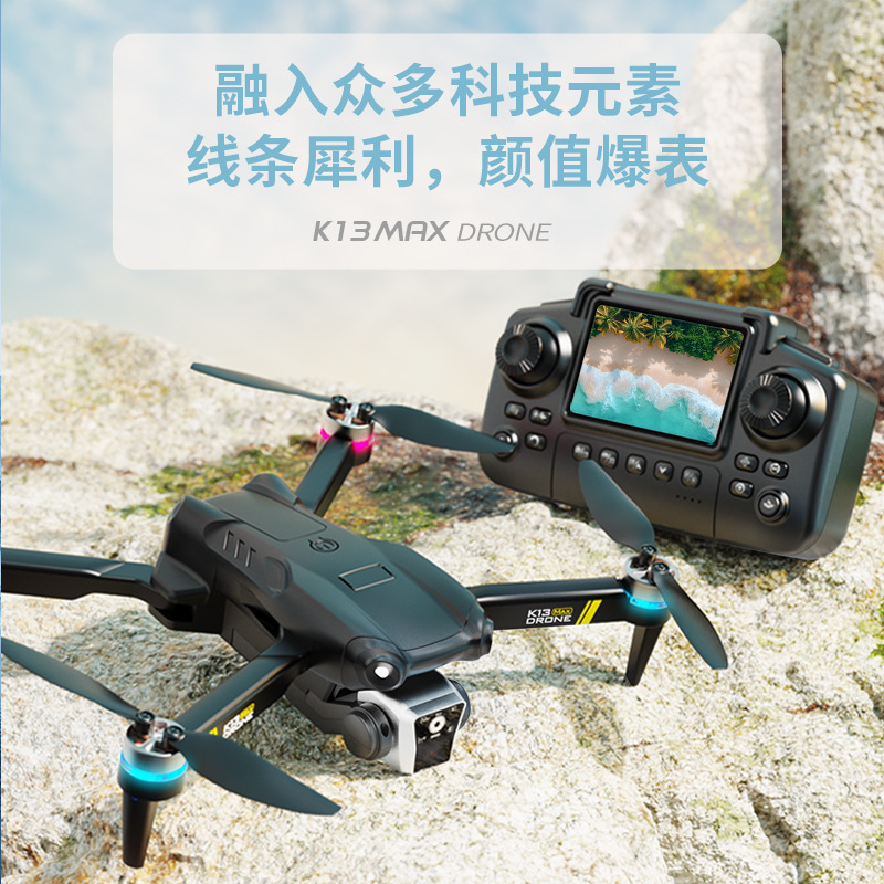 K13Max Brushless Remote Control Drone with Display, Optical Flow Positioning, Model Helicopter, Intelligent Obstacle Avoidance