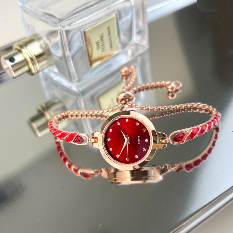 Nuovo orologio da donna con regolazione gratuita del braccialetto sottile al quarzo a goccia d'olio_voghion.com