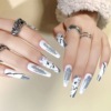 Nail stickers for nails, removable fake nails, white zebra, ready-made product