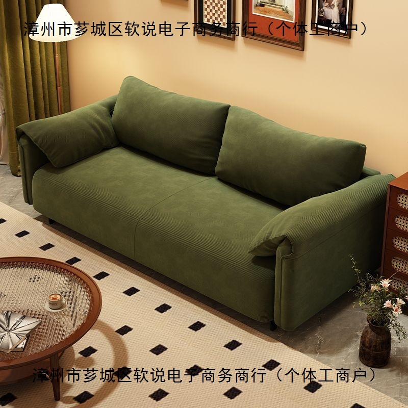 Fabric Sofa for Home Use in Living Room or Bedroom, Lazy Sofa for Small Apartments or Rental Houses, Popular Single or Double Straight Sofa Bed