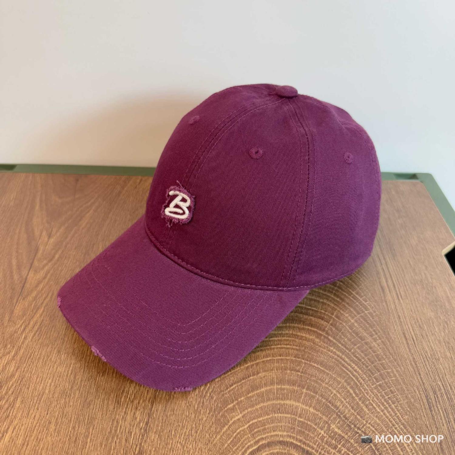 Retro hacer viejos agujeros de marca de moda coreana B letras bordadas sombrero de béisbol pareja estilo callejero amplio sombrero de lengua