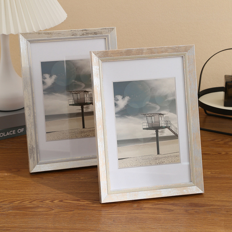 Scandinavian Ps Foam Material Photo Frame Table Solid Wood Photo Frame Normcore Style Desktop Decoration High-End Photo Frame Ornaments