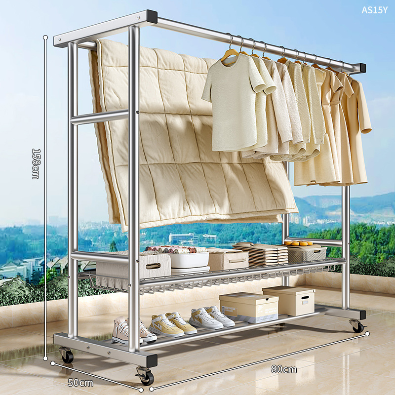 [굵은 아연 도금] 80CM 이중 극 업그레이드 이중 레이어 스크린 프레임 + 범용 휠