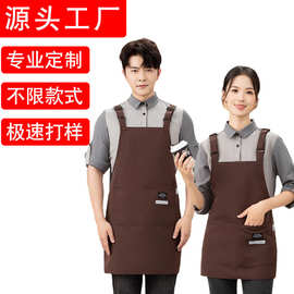 新款帆布围裙女高颜值定制logo防水防污广告定做工作服跨境批发