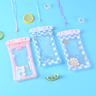 Cute Cartoon Swimming Mobile Phone Waterproof Bag Transparent Touch Screen Photo Waterproof Mobile Phone Bag Hanging Neck Air Bag Bag Wholesale