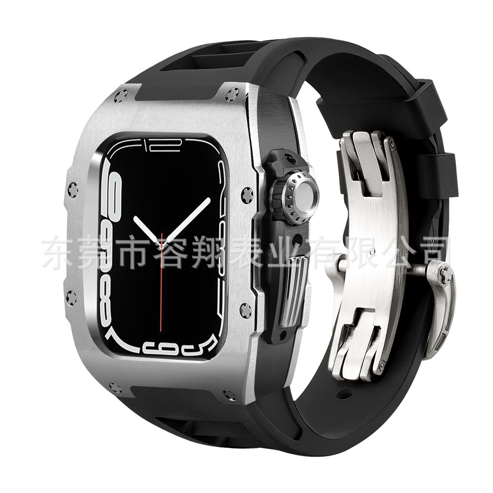 Adecuado para Apple applewatch 8/7/6/5 modificado reloj Correa protectora Shell iwatch caja de reloj de acero inoxidable