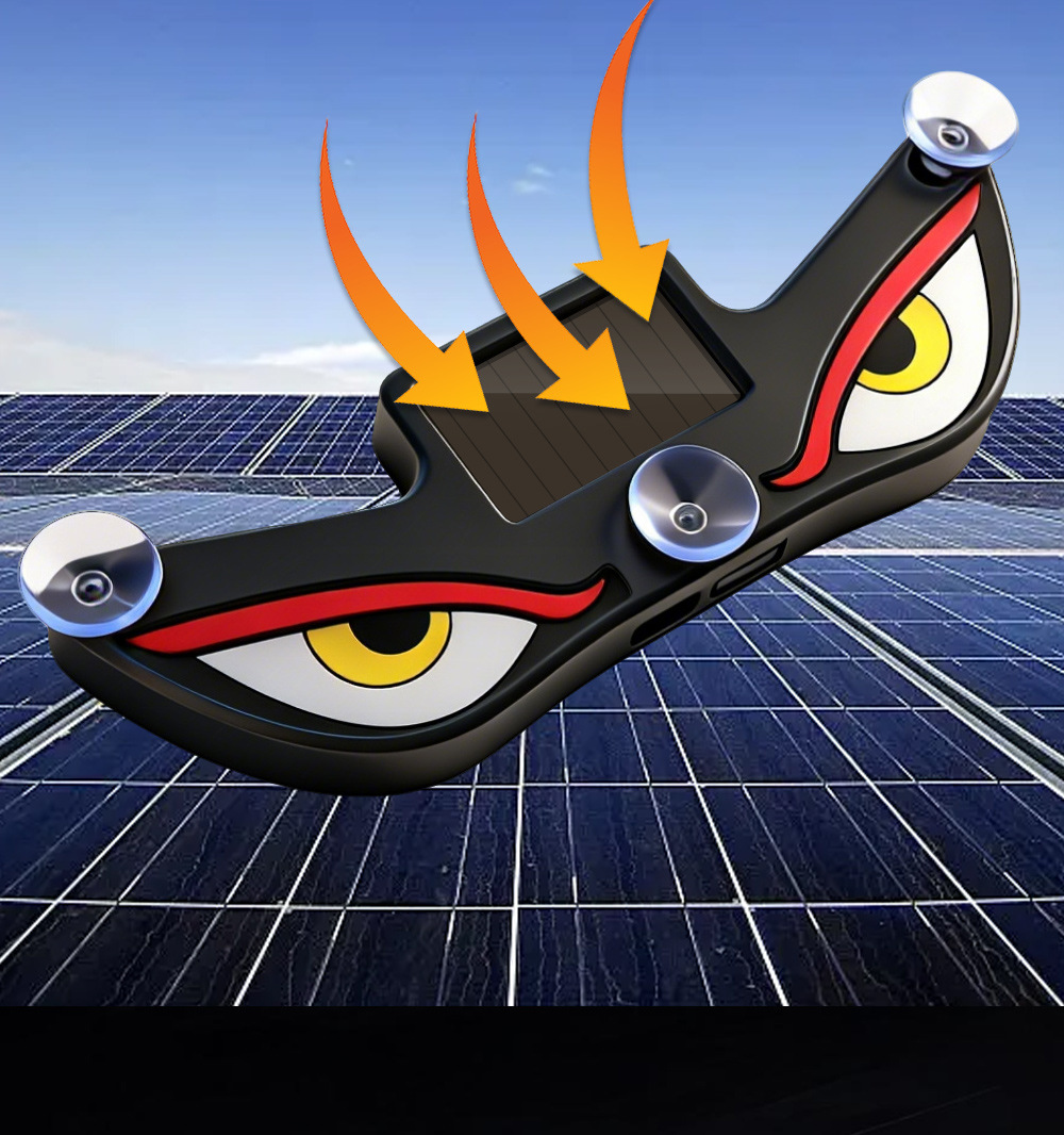 Car Devil Eye Solar-Powered Wireless Decorative Light Led Warning Light Triangular Window Rear Window Car-Mounted Fun Atmosphere Light