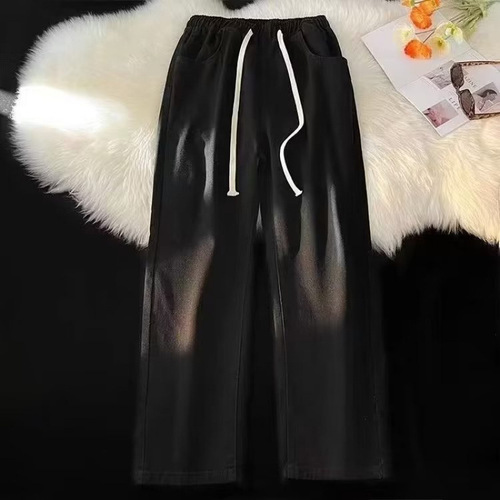 Southeast Asia live broadcast hit summer jeans mopping pants for men's American high street casual pants loose straight long pants