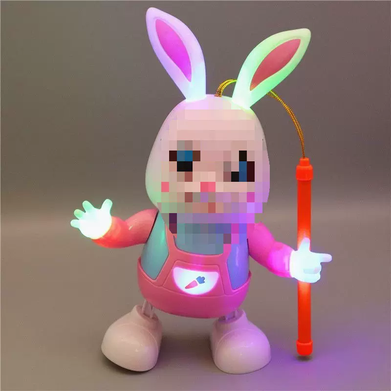 中秋灯笼儿童手提发光电动音乐跳舞小兔子花灯玩具女孩节日礼物