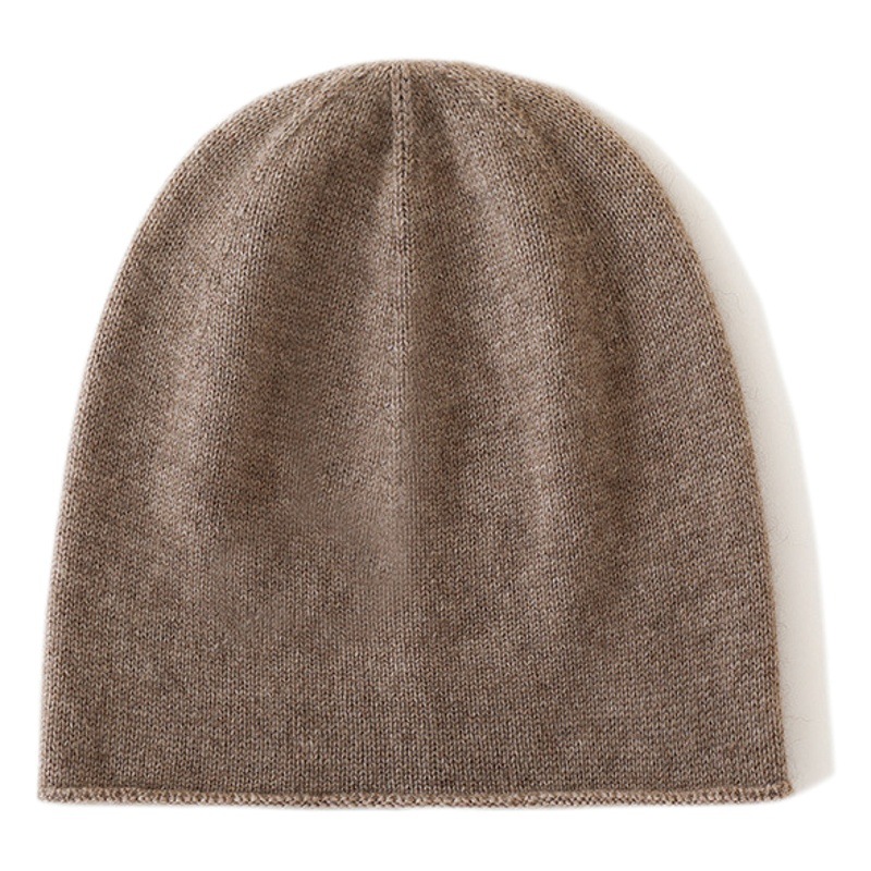 Wholesale Ultra-Soft Cashmere Seamless Autumn and Winter New Style Rolled Edge Thickened Warm Unisex Knitted Casual Beanie Hat