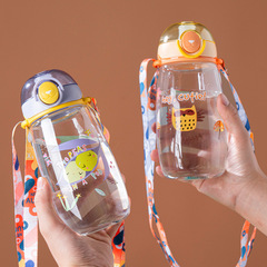 Children's water cup cute cartoon plastic direct drinking cup primary school kindergarten baby summer anti-drop portable water bottle