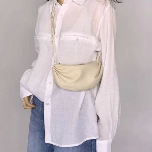 Korean PU half-moon women's versatile underarm bag soft leather dumpling bag single shoulder crossbody bag