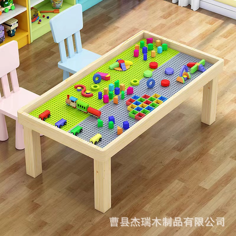 Solid Wood Jigsaw Table Multifunctional Children's Game Learning Desk Amazon New Three-Dimensional Large Capacity Jigsaw Table
