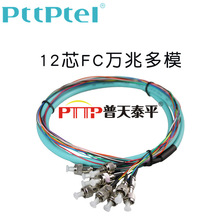 PTTP普天泰平 12芯FC多模束状尾纤12色FC OM3万兆光纤活动连接器