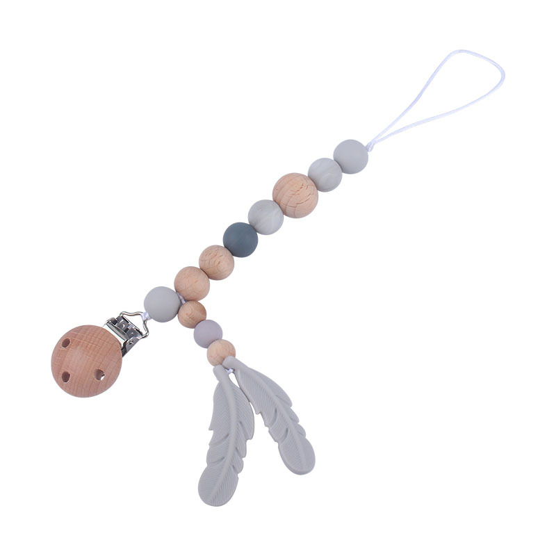 Suministros para bebés clip de chupete de haya chupete de silicona para bebé cadena anti-caída Amazon AliExpress nuevo