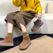 JEHURFIE/纪华菲小耳朵！真皮厚底防泼水雪地靴