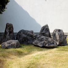 庭院花园仿真石头造景不规则玻璃钢景观石刻字户外园林空心假山石