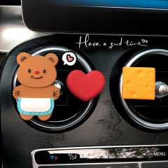 かわいいバターの熊の車の香りの香水の自動車の吹き出しの車内の装飾のアイデアの置物の拡香石