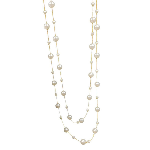 fashionable long elegant necklace from pearl